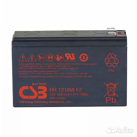 Аккумулятор CSB HR 1218W новый