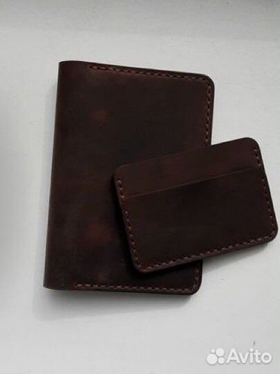 Обложка для документов + картхолдер из кожи