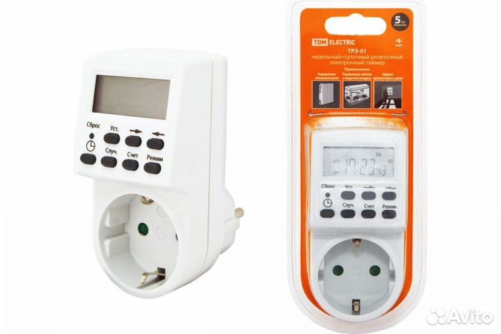 Розеточный электронный таймер TDM трэ-01