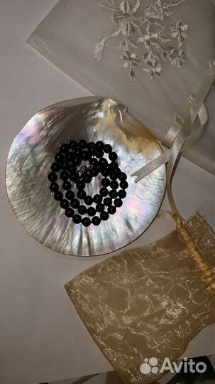 Бусы новые из гематита с серебряным замком