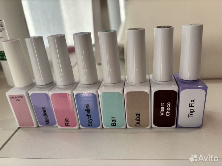 Набор гель лаков для маникюра, топ, база