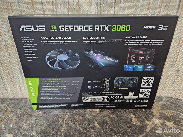 Новая Asus RTX 3060 12 Гб, 3 года гарантии