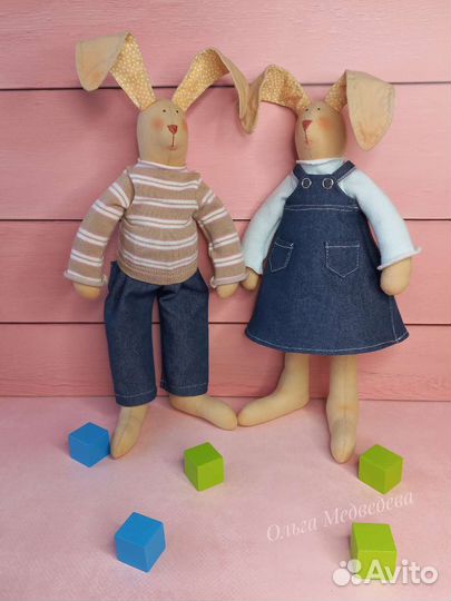 Заяц тильда ручной работы (пара)
