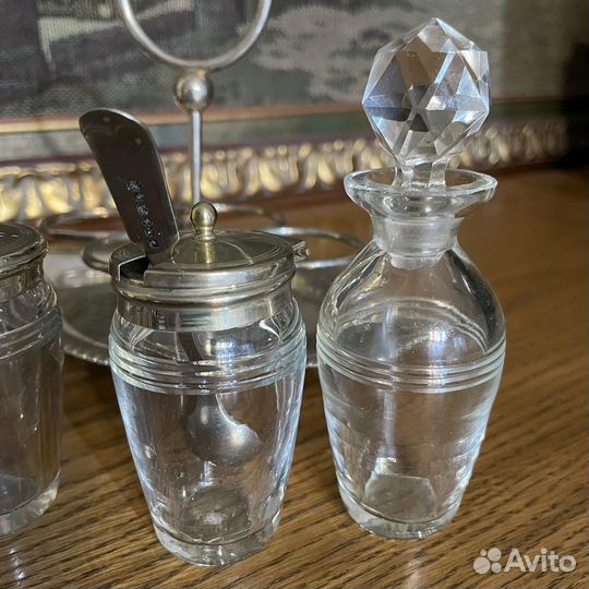 Антикварный английский набор для специй, круэт