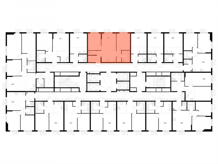 2-к. квартира, 53 м², 25/25 эт.