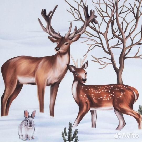 Новогодний комплект штор для кухни с подхватами 'С