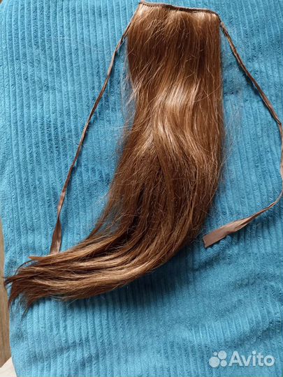 Каштановый Хвост шиньон из натуральных волос