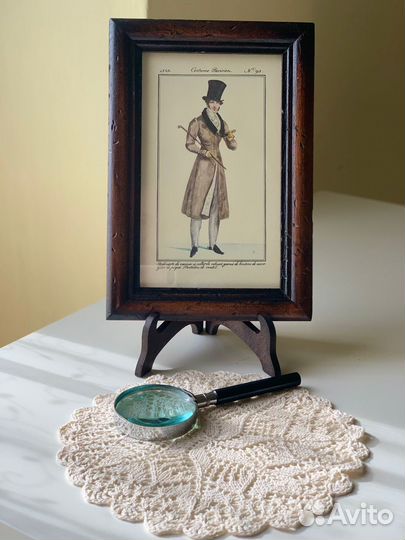 Винтажная картина костюмы XIX века. Франция