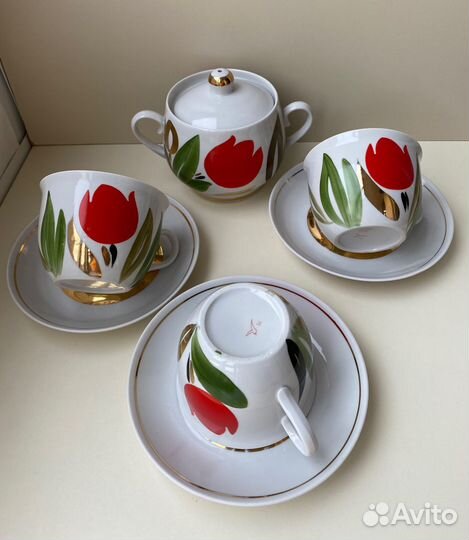 Чайные пары, сахарница, Краснодар з-д Чайка,1980-е