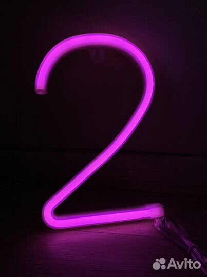Неоновая цифра 2, 5
