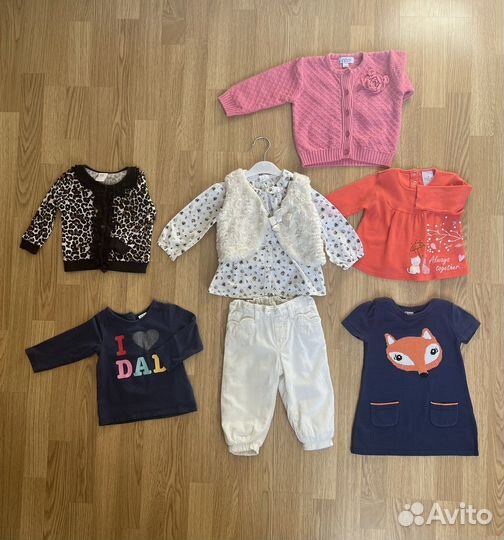 Пакет вещей для девочки 9-12мес H&M, Zara, Дет.мир