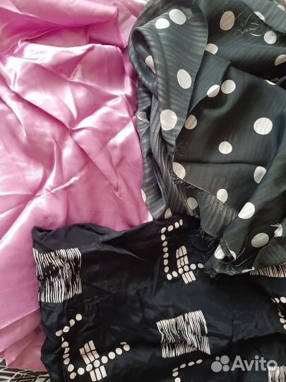 Отрезы ткани СССР шёлк, гипюр, парча