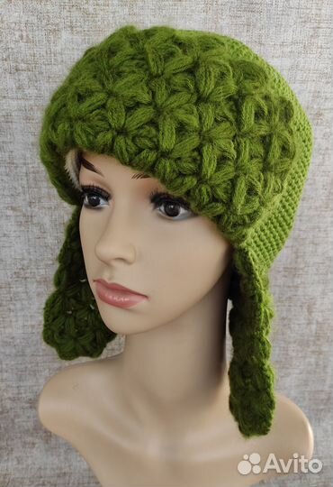 Шапка ушанка теплая ручная работа