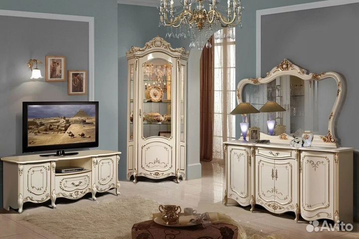 Угловая витрина Элиза слоновая кость