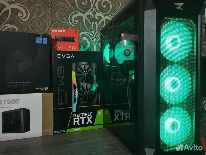 Мощный Пк evga RTX3080+Core i5-11400F/B560/32GB