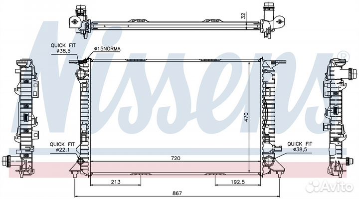 Радиатор охлаждения двс audi A4 B8 (2008) A4 2.7 T