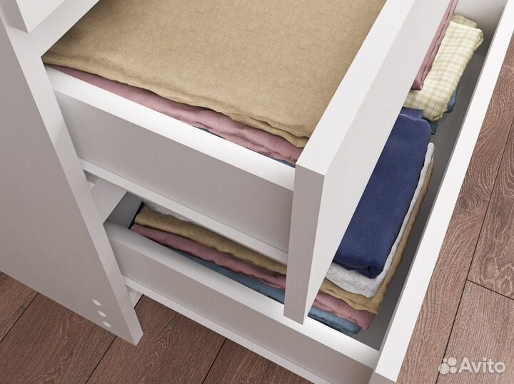 Белый широкий комод под тв как IKEA Malm 8 ящиков