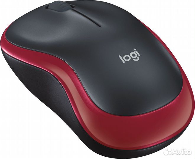 Мышь Logitech M185 черный/красный оптическая 1000dpi беспров. USB1.1 для ноутбука 2but (910-002237)