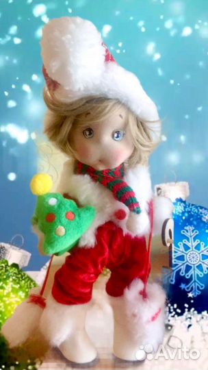 Текстильная кукла Новогодний малыш