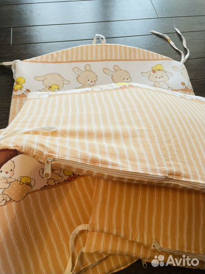 Бортики на кроватку 2шт, балдахин