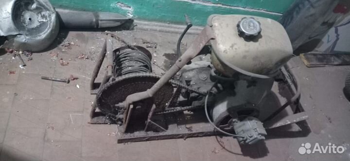 Мотолебедка с тросом для конного плуга