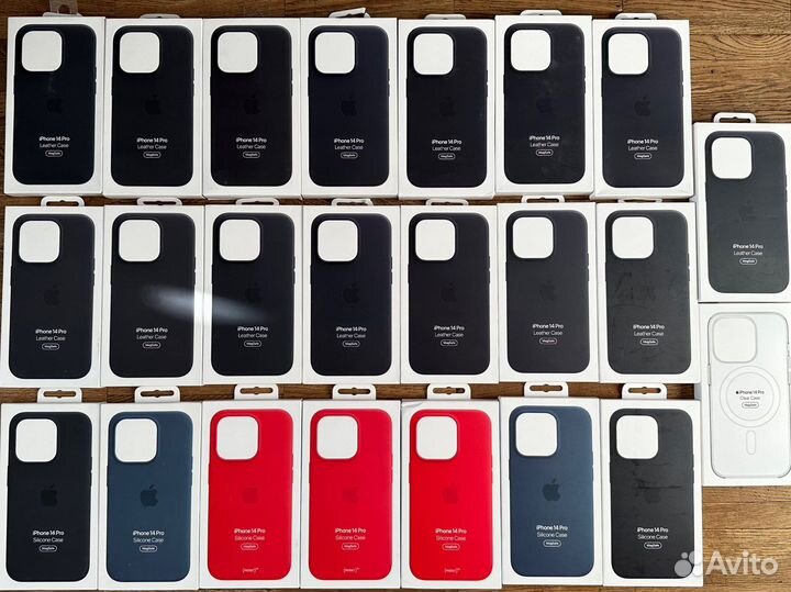 Кожанные чехлы на iPhone 14 Pro и силикон 14 Pro