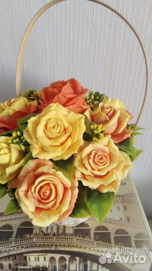 Букет из роз и пионов,мыло ручной работы