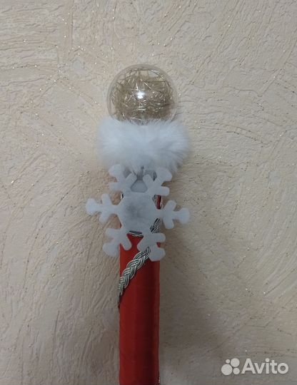 Посох новогодний для Деда Мороза, красный, синий