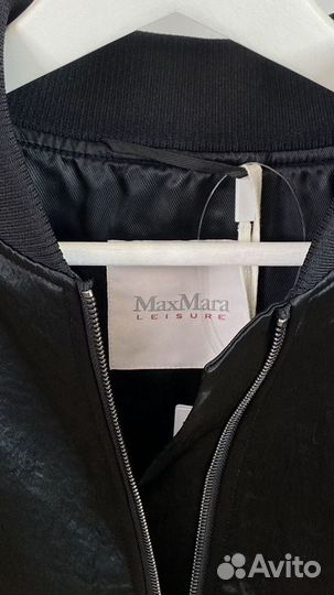 Бомбер из атласа Max Mara Leisure imelde nero