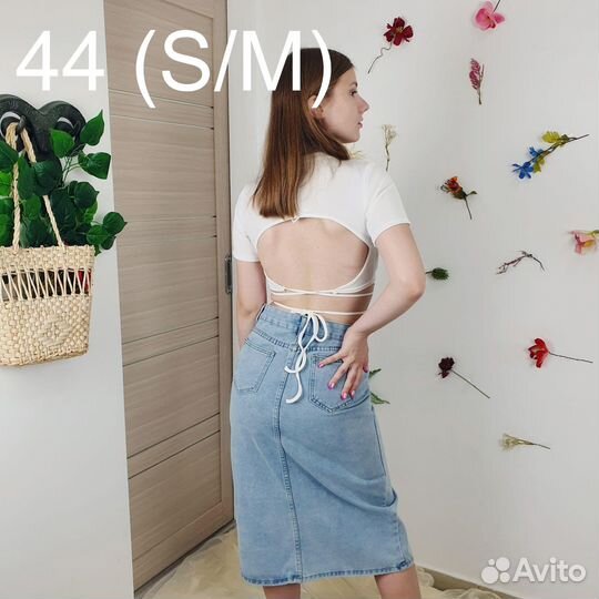 Топ в рубчик с завязками Camelia