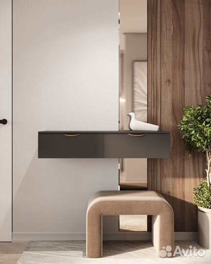 Консоль подвесная фасад прямой черный