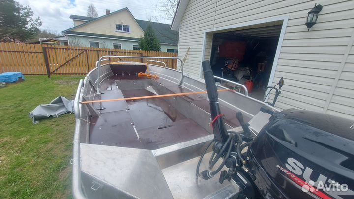 Лодка windboat 38M,мотор suzuki df 9.9-20, прицеп