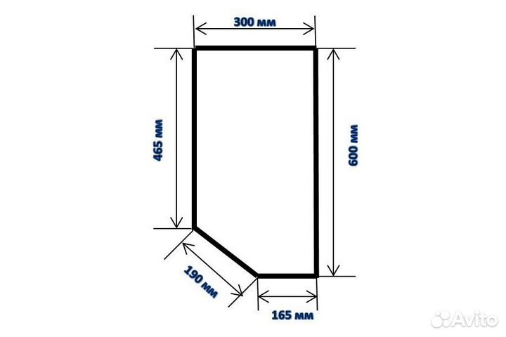 Столешница София 300х38х600 мм угловая правая