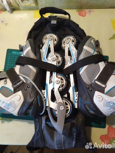 Коньки роликовые oxelo FIT 5 и рюкзак для роликов