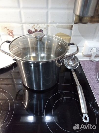 Кастрюля из нержавейки бу 4 литра tefal в отличном