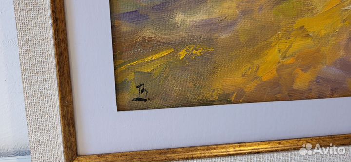 Осенний пейзаж. Картина маслом на холсте в раме