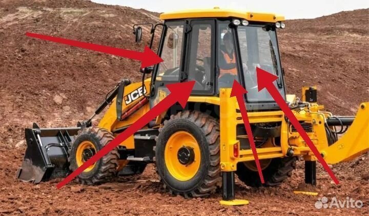 Стекло лобовое на погрузчик JCB 3cx -4 cx Индия