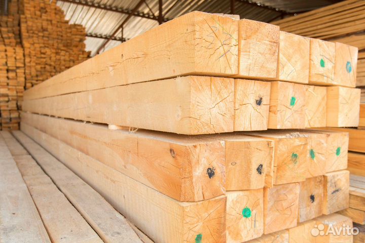 Строганный брус 90х140мм, сосна, гост