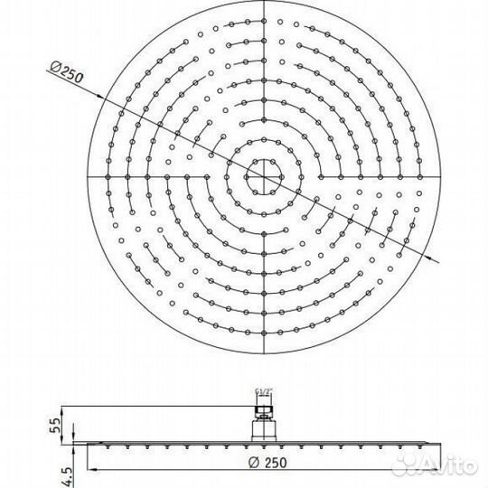 Верхний душ RGW Shower Panels SP-81-25 B 21148125