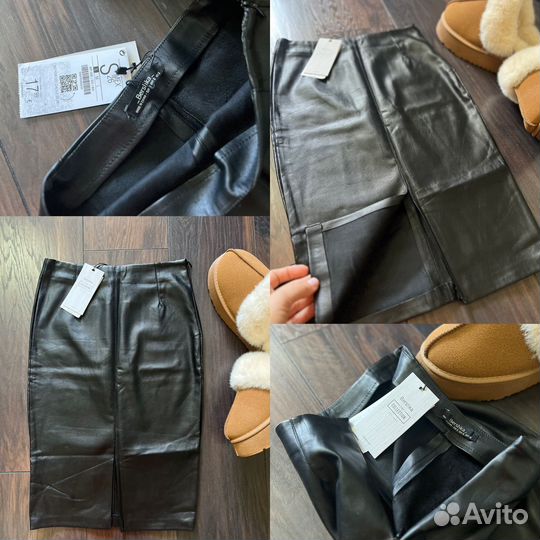 Юбка новая 42/44 экокожа/атлас