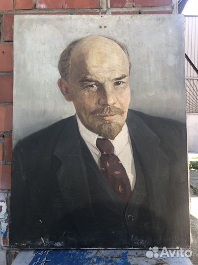 Картина В.И.Ленин холст масло