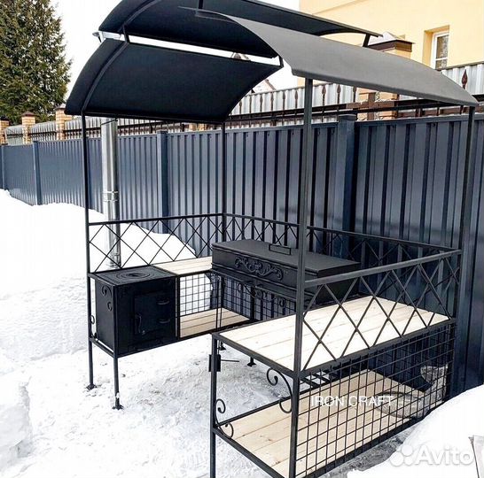 Мангал с печкой под казан