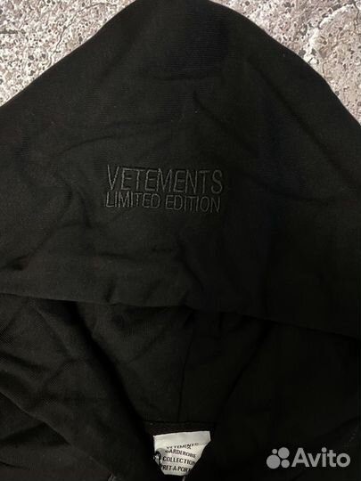 Vetements Black Vital Existence hoodie