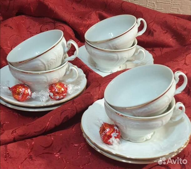 Чайный набор, чашки и блюдца