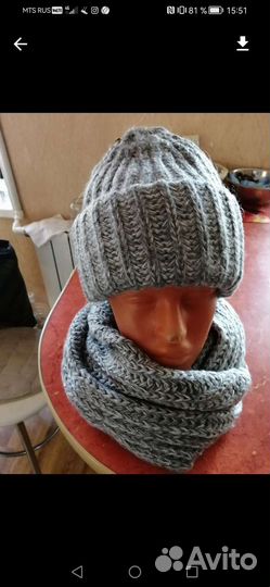 Комплект шапка и снуд женский