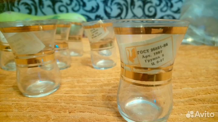 Рюмки стопки СССР с позолотой