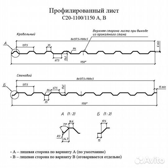 Профнастил С20 Стинержи Полиэстер 0,35 мм