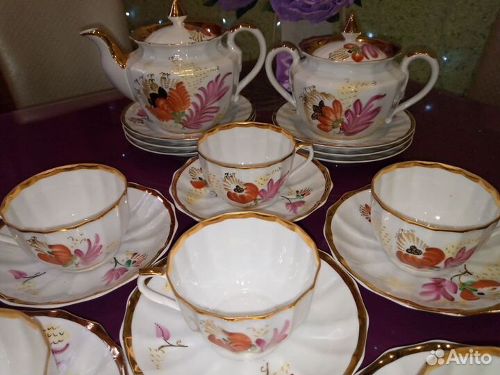 Набор чайный фарфоровый на 6 персон