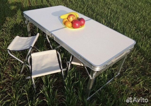 Стол раскладной +4 стула усиленный. Новый