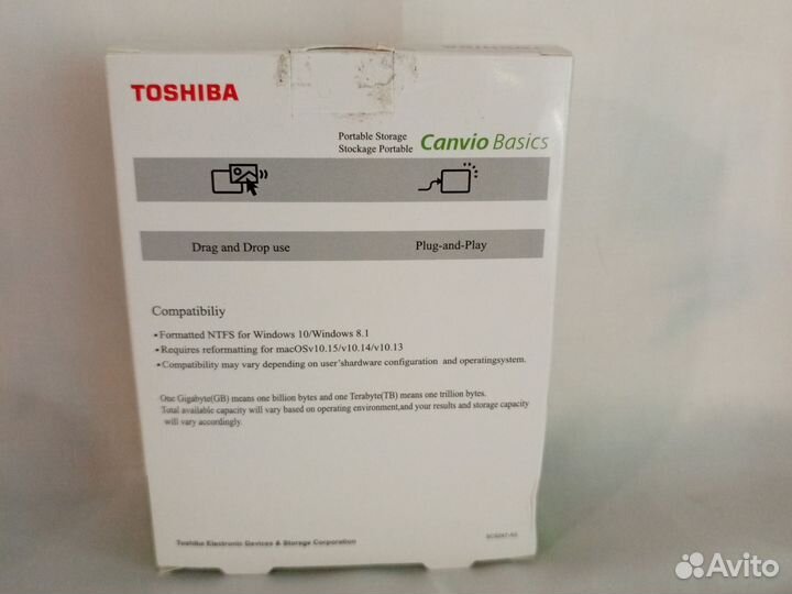 Внешний жесткий диск toshiba Canvio Basics 2TB